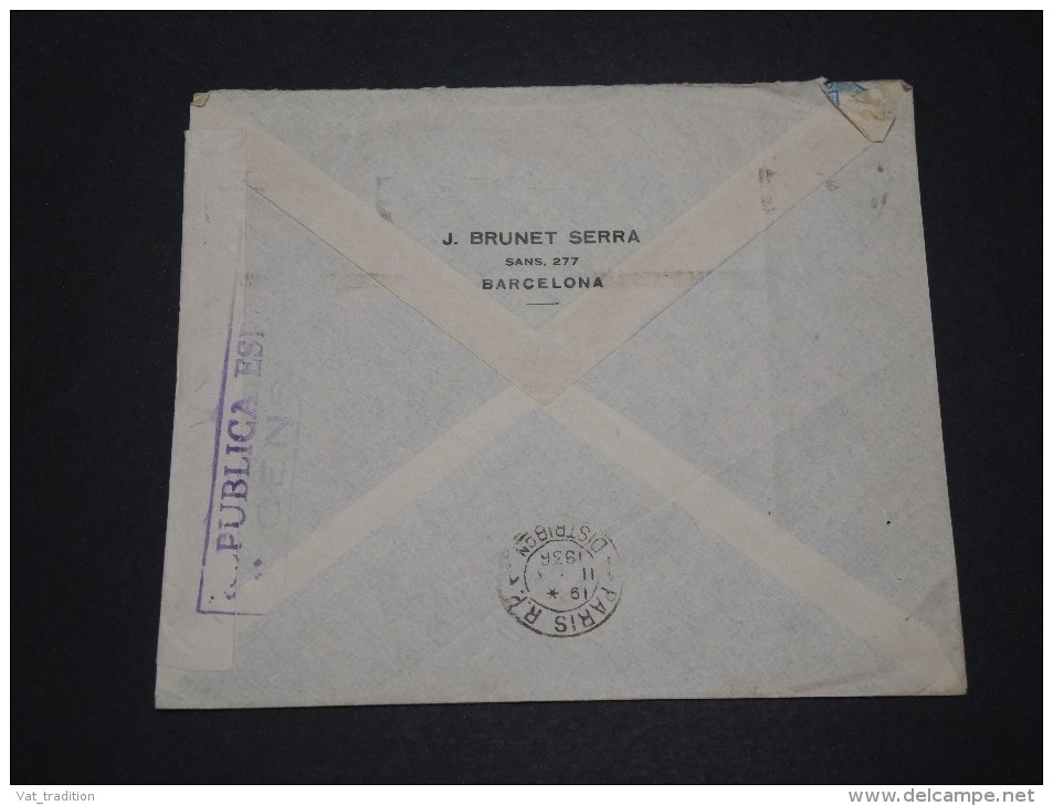 ESPAGNE - Censure De Barcelone Sur Enveloppe Pour La France En 1936- A Voir - L 1675 - Republikeinse Censuur