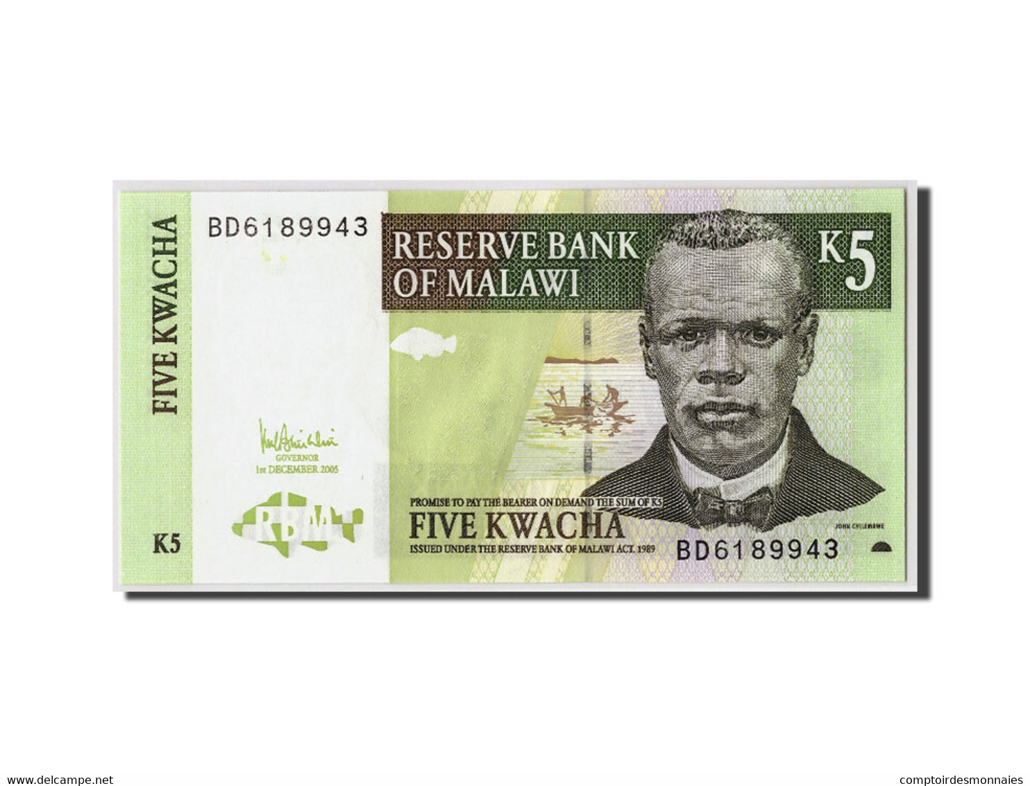 Billet, Malawi, 5 Kwacha, 2005, 2005-12-01, KM:36c, NEUF - Malawi