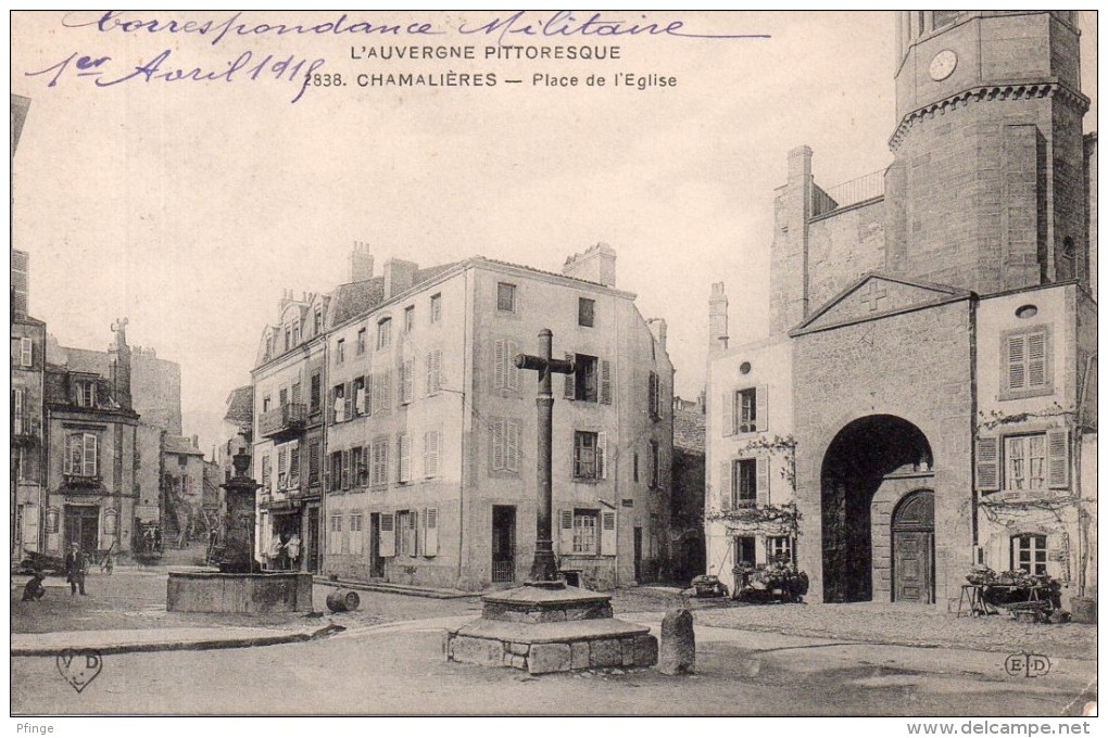 Chamalières - Place De L´église, 1915 - Autres & Non Classés