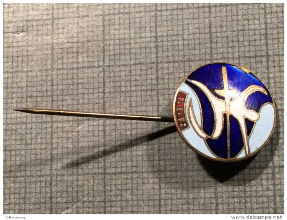 ULTRA RARE OFFICIAL J.F.F JAPAN FEDERATION FENCING 1960"S BADGE PIN LOWER PRICE - Fencing