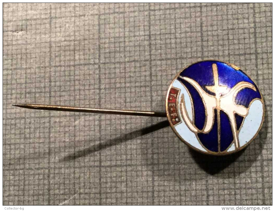 ULTRA RARE OFFICIAL J.F.F JAPAN FEDERATION FENCING 1960"S BADGE PIN LOWER PRICE - Schermen