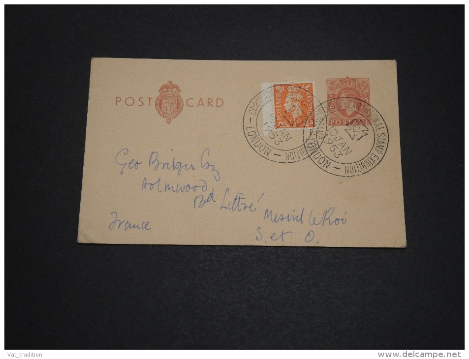 GRANDE BRETAGNE - Entier Postal Pour La France En 1953 , Oblitération Exposition - A Voir - L 1688 - Interi Postali