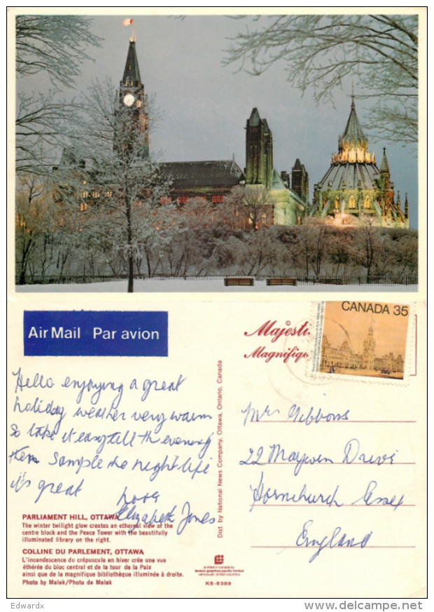 Ottawa, Ontario, Canada Postcard Posted 1981 Stamp - Ottawa