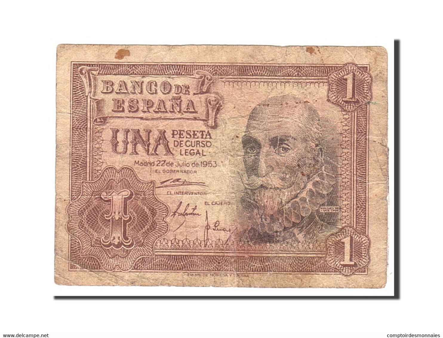 Billet, Espagne, 1 Peseta, 1953, 1953-07-22, KM:144a, TB - 1-2 Pesetas