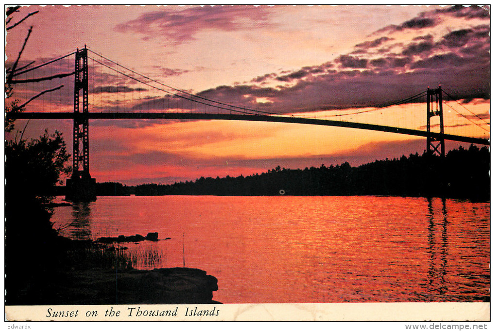 Thousand Islands Bridge, Ontario, Canada Postcard Posted 1988 Stamp - Gananoque