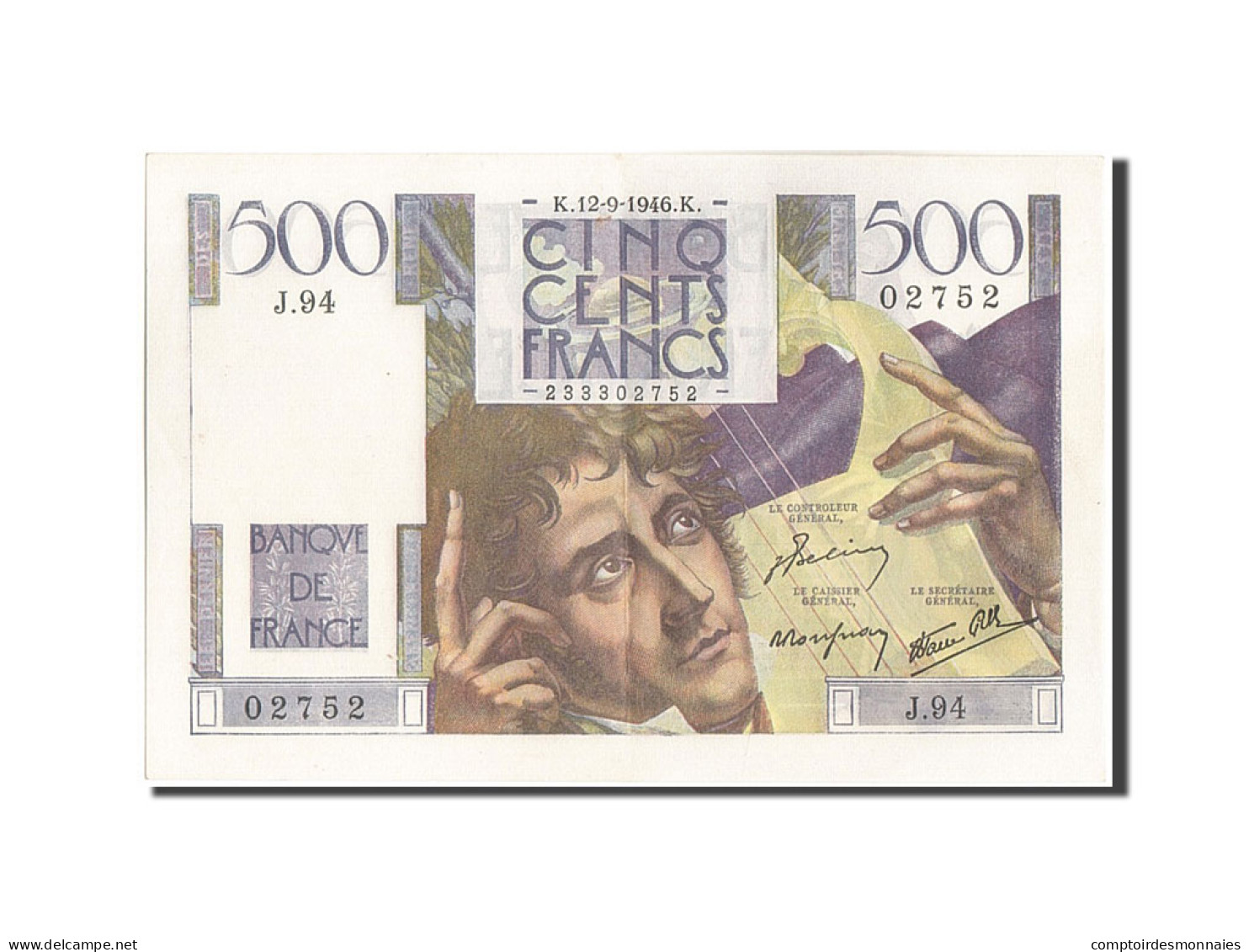 Billet, France, 500 Francs, 500 F 1945-1953 ''Chateaubriand'', 1946, 1946-09-12 - 500 F 1945-1953 ''Chateaubriand''