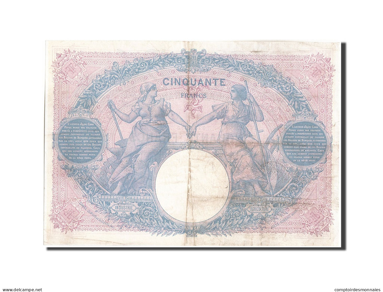 Billet, France, 50 Francs, 50 F 1889-1927 ''Bleu Et Rose'', 1905, 1905-12-18 - 50 F 1889-1927 ''Bleu Et Rose''