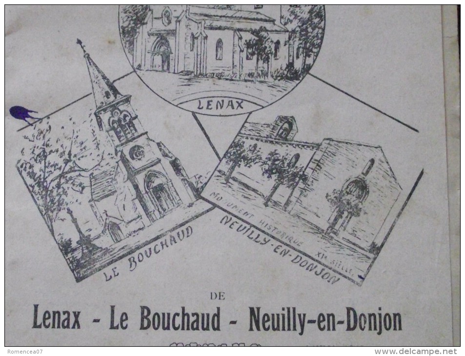 LENAX, Le BOUCHAUD, NEUILLY-en-DONJON (Allier) - BULLETIN PAROISSIAL - 1940 - WW2 - A Voir ! - Auvergne