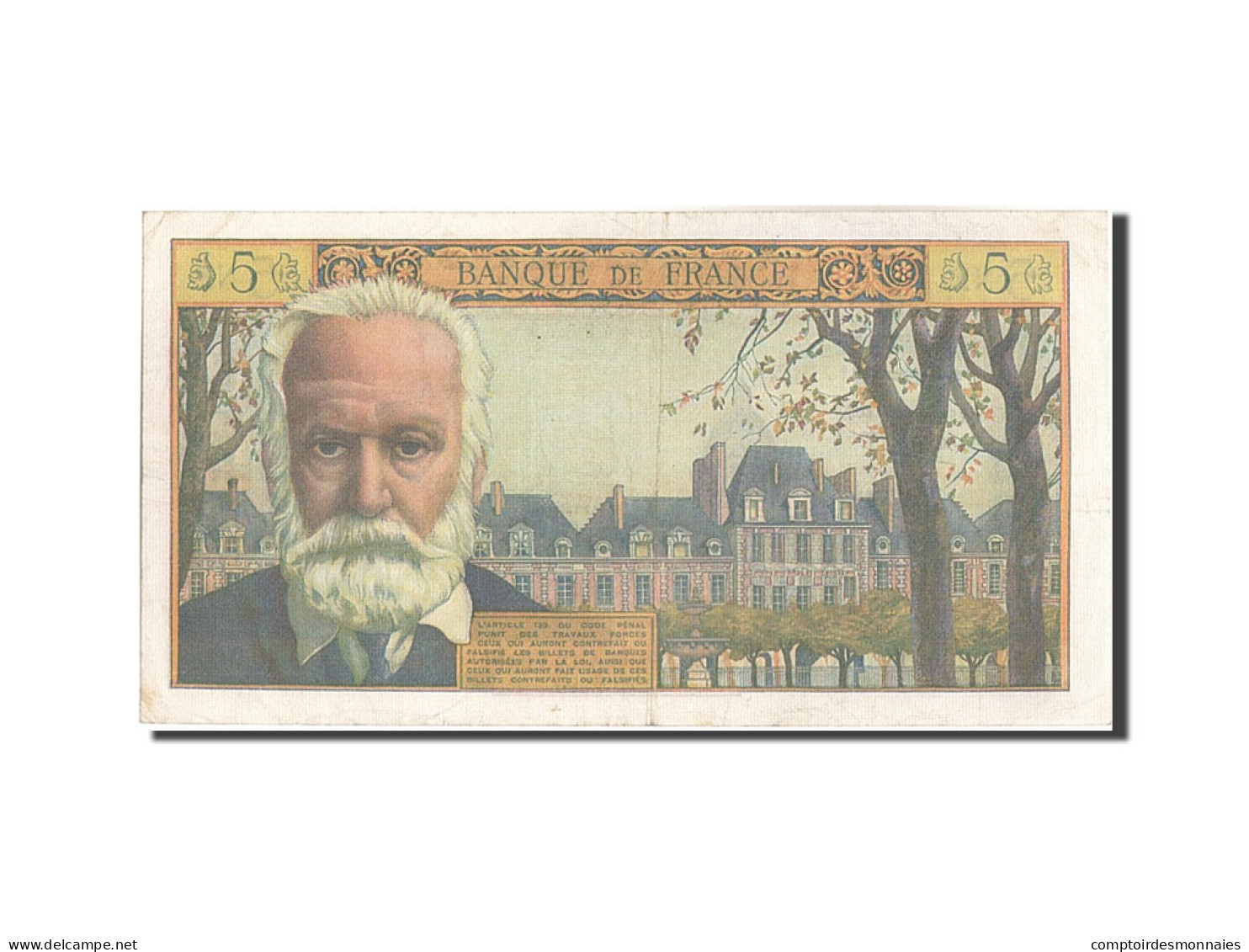 Billet, France, 5 Nouveaux Francs, 5 NF 1959-1965 ''Victor Hugo'', 1962 - 5 NF 1959-1965 ''Victor Hugo''