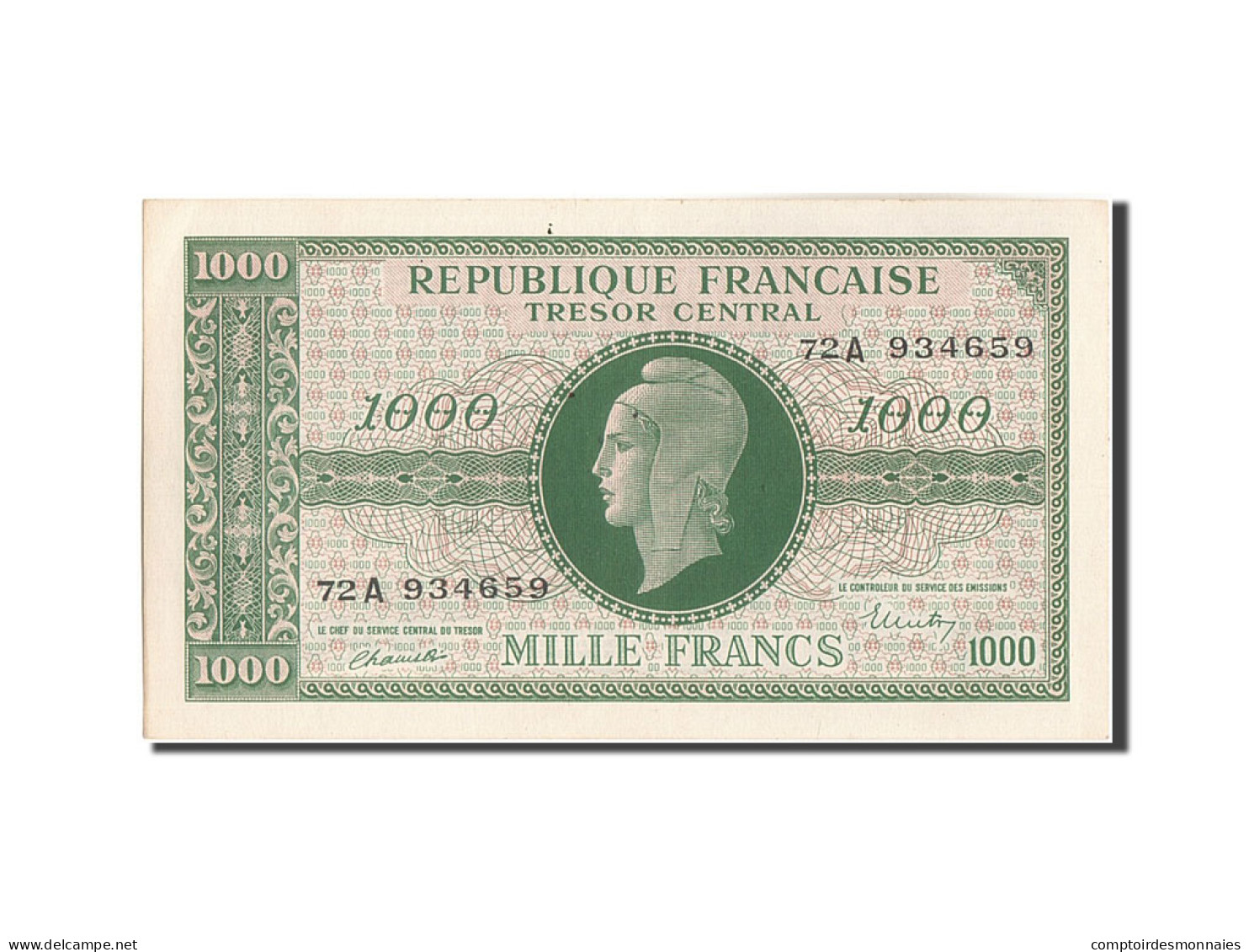 Billet, France, 1000 Francs, 1943-1945 Marianne, 1945, Undated (1945), SPL - 1943-1945 Marianne