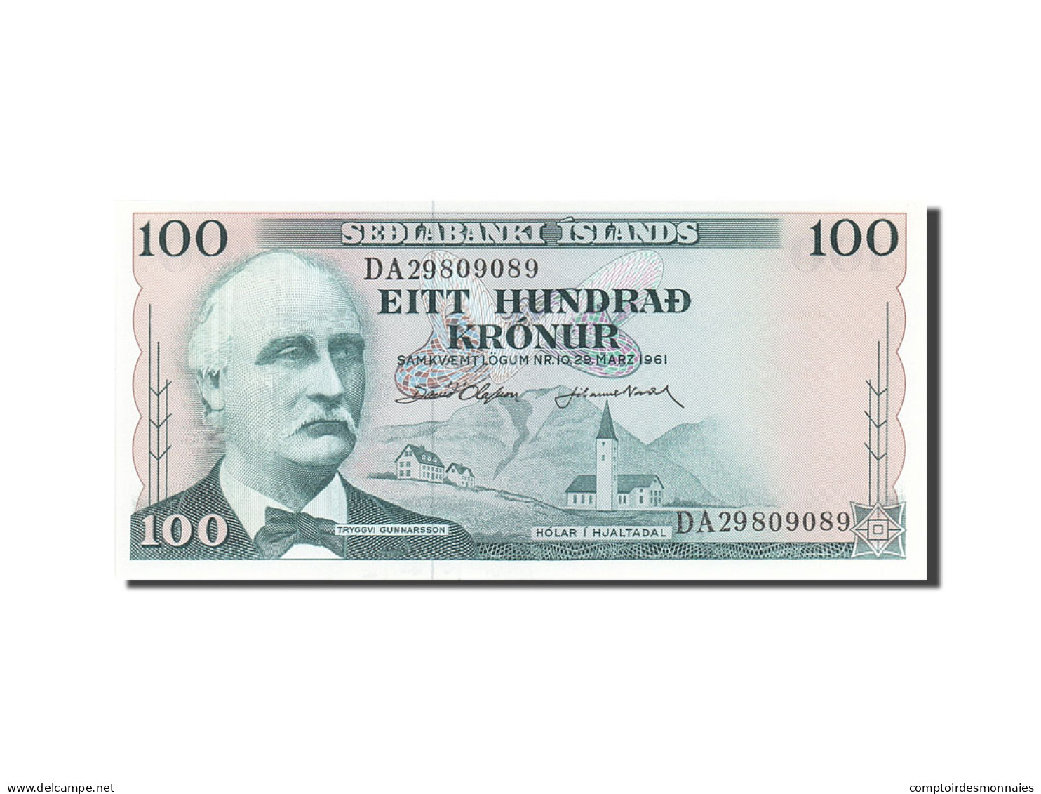 Billet, Iceland, 100 Kronur, 1961, 1961-03-29, KM:44a, NEUF - Island