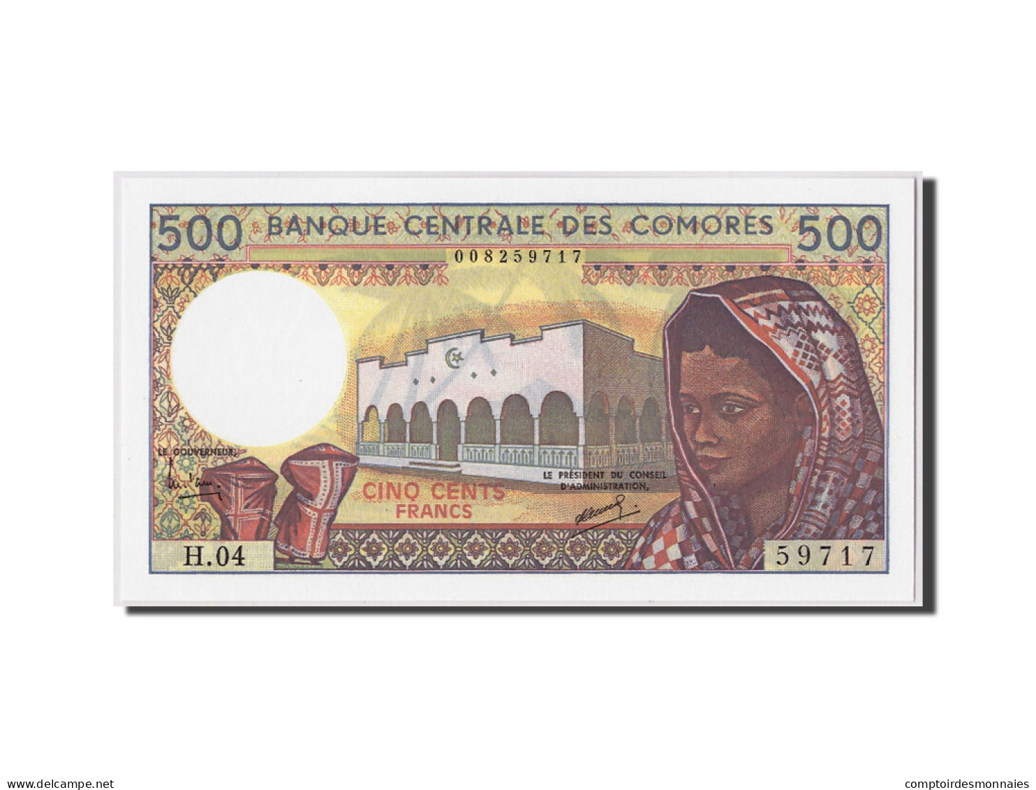 Billet, Comoros, 500 Francs, Undated (1986- ), KM:10a, NEUF - Comoros