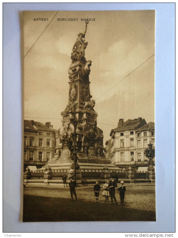 ANVERS - Monument Marnix. Sépia. Etat LUXE. Animée : Enfants. - Autres & Non Classés