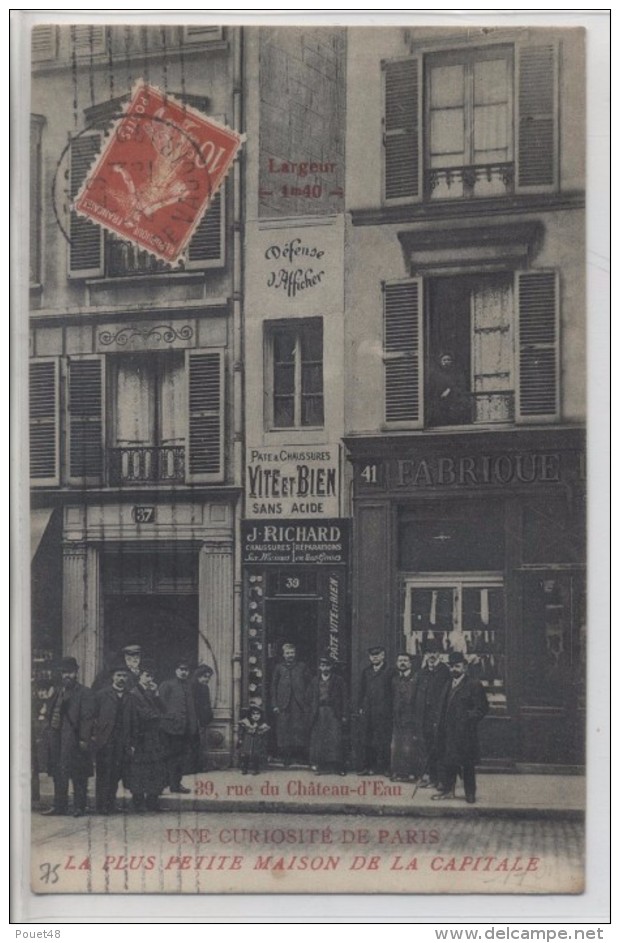 75 - 10è - Une Curiosité De Paris - La Plus Petite Maison De La Capitale - Arrondissement: 10