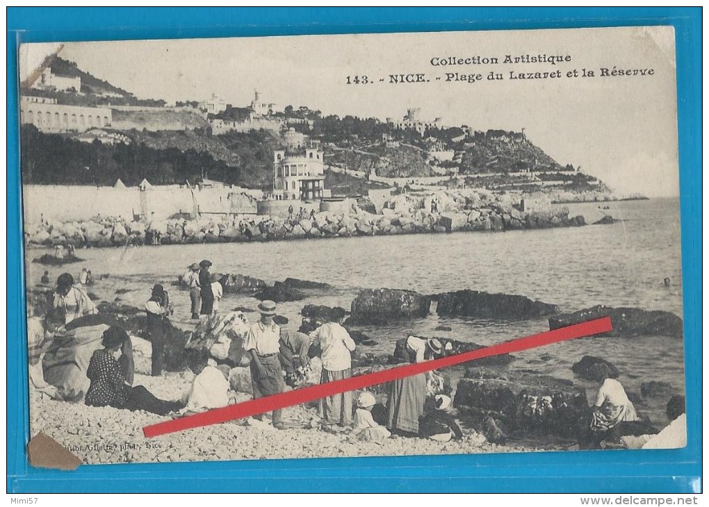 C.P.A. NICE - Plage Du Lazaret Et La Réserve - Santé, Hôpitaux