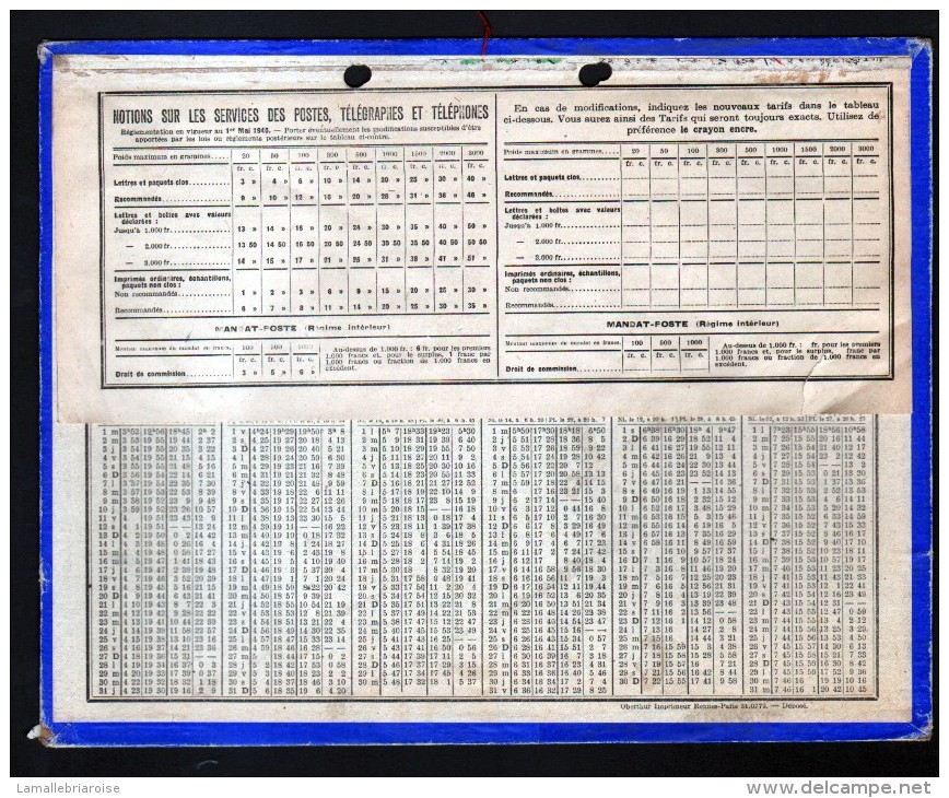 CALENDRIER GRAND FORMAT, 1947, ILLUSTRATION: COLMAR, MUSEE DU CLOITRE DE UNTERLINDEN, SCANS RECTO ET VERSO - Big : 1941-60