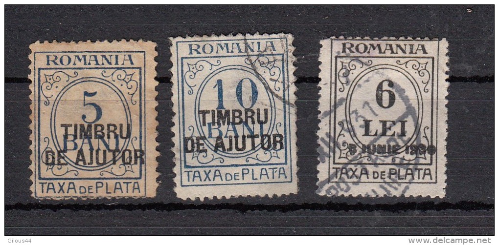 Roumanie Timbre Taxe  Surchargés  3 Valeurs - Postage Due