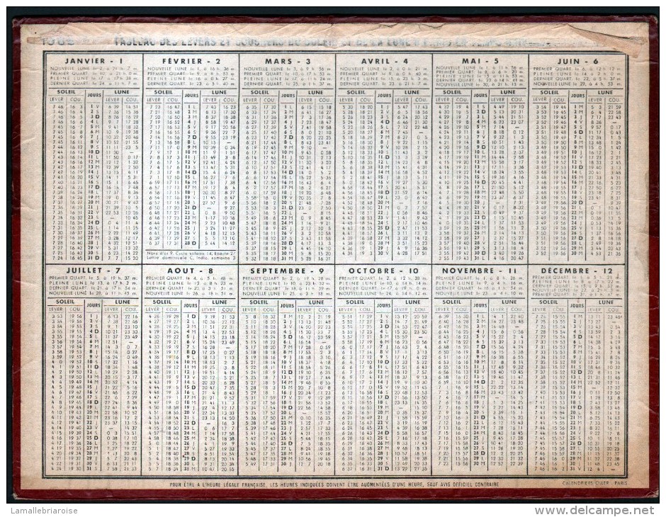 CALENDRIER GRAND FORMAT, 1965, ILLUSTRATION: CHEVAUX, SCANS RECTO ET VERSO - Grand Format : 1961-70