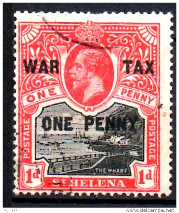 T379 -  ST HELENA 1916,  Gibbons Serie N. 87 Usata - Isola Di Sant'Elena