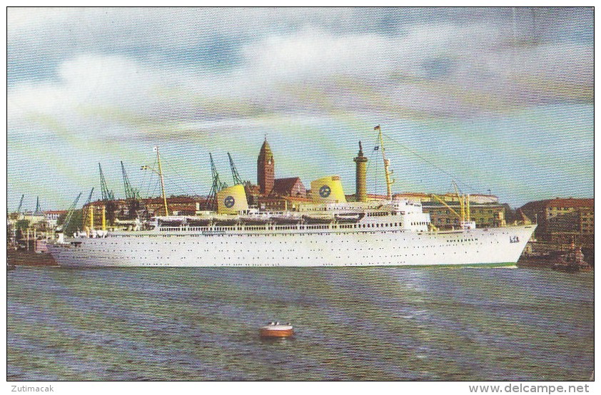 Ship Ms Kungsholm - Swedish American Line - Gothenburg To New York 1959 - Steamers