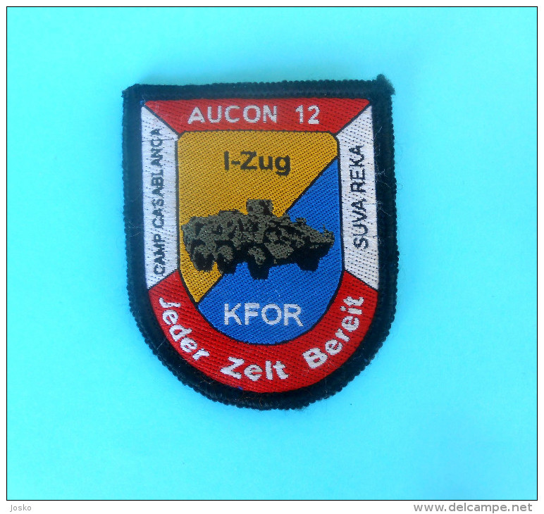 KFOR (Kosovo Forces) - NATO Peacekeeping Mission Patch * AUSTRIA ARMY Osterreich Armee Flicken BASE CASABLANCA SUVA REKA - Patches