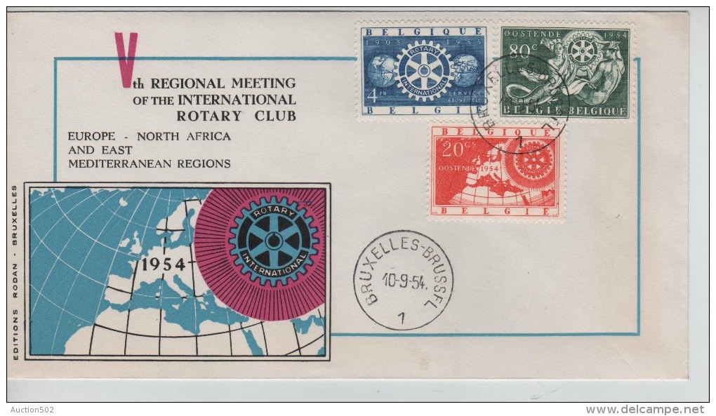 TP 952/954 Rotary International FDC C.Bruxelles-Brussel 10/9/1954 PR3401 - 1951-1960