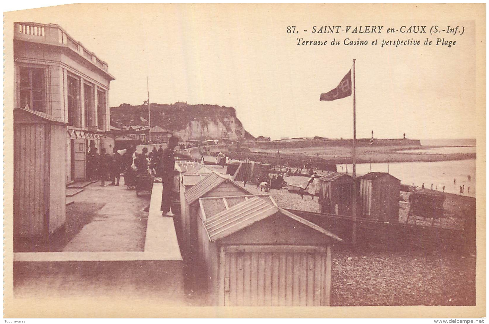 76 SAINT-VALERY-EN-CAUX TERRASSE DU CASINO ET PERSPECTIVE DE PLAGE - Saint Valery En Caux