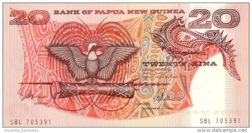 PAPUA NEW GUINEA 20 KINA ND (1981) P-10a UNC SIGN. 3 [ PG111a ] - Papua New Guinea