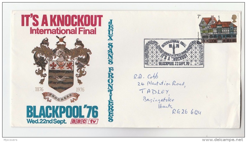 BLACKPOOL 1976 BBC Television ITS A KNOCKOUT TV Show FINAL EVENT COVER, Gb Stamps Broadcasting Heraldic - Covers