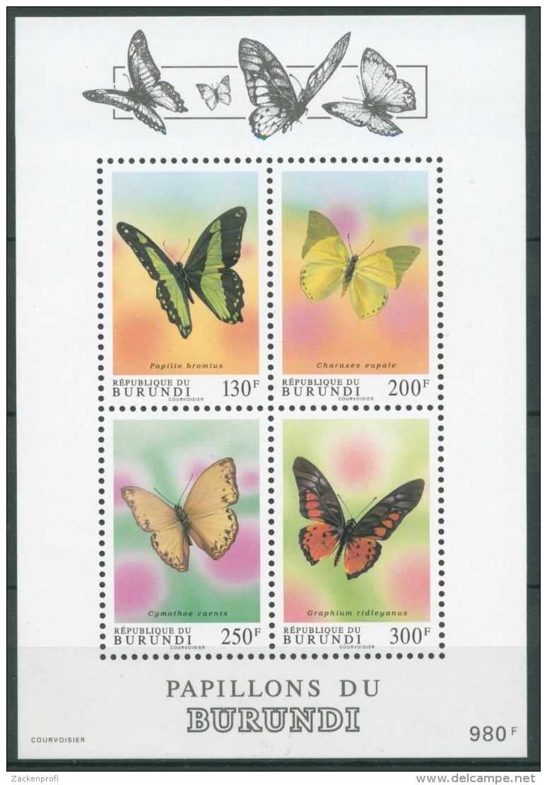 Burundi 1993 Schmetterlinge Block 134 Postfrisch (C23323) - Nuevos