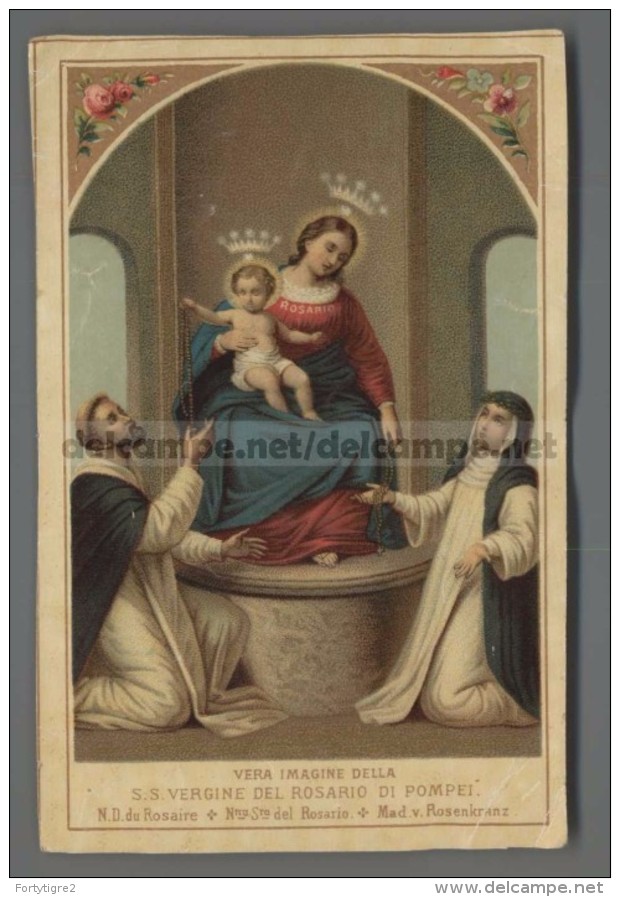 EM2393 SS. VERGINE DEL ROSARIO DI POMPEI ROSAIRE Santino Holy Card - Religione & Esoterismo