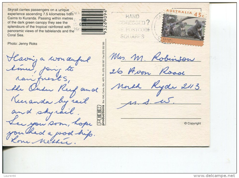 (244) Australia (with Stamp At Back Of Postcard) - QLD - Cairns Skyrail - Cairns