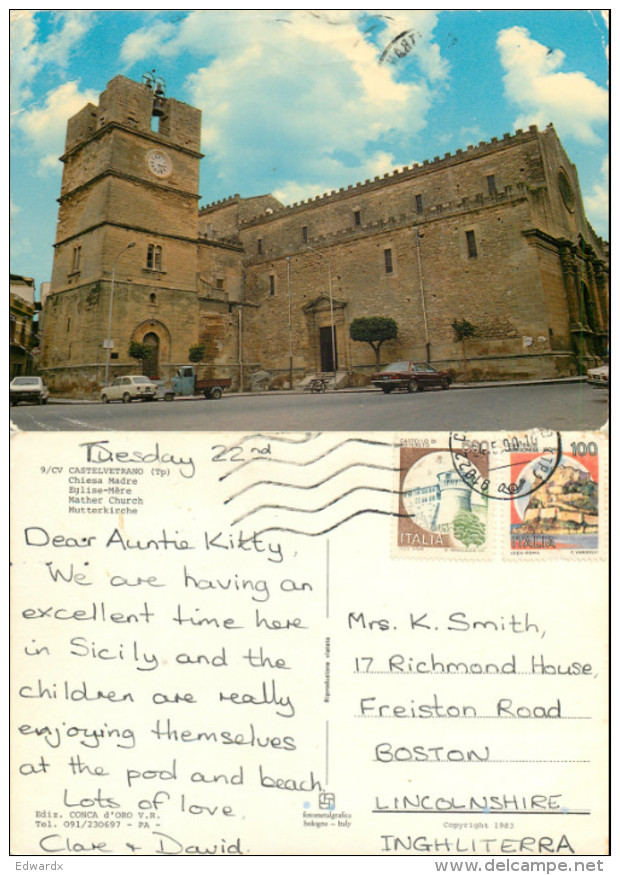 Castelvetrano, TP Trapani, Italy Postcard Posted 1990 Stamp - Trapani