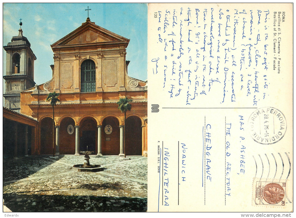 S Clemente, Roma, Italy Postcard Posted 1976 Stamp - Other & Unclassified