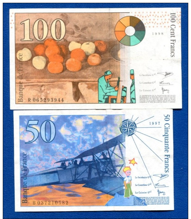 France  2  Billets - 100 F 1997-1998 ''Cézanne''