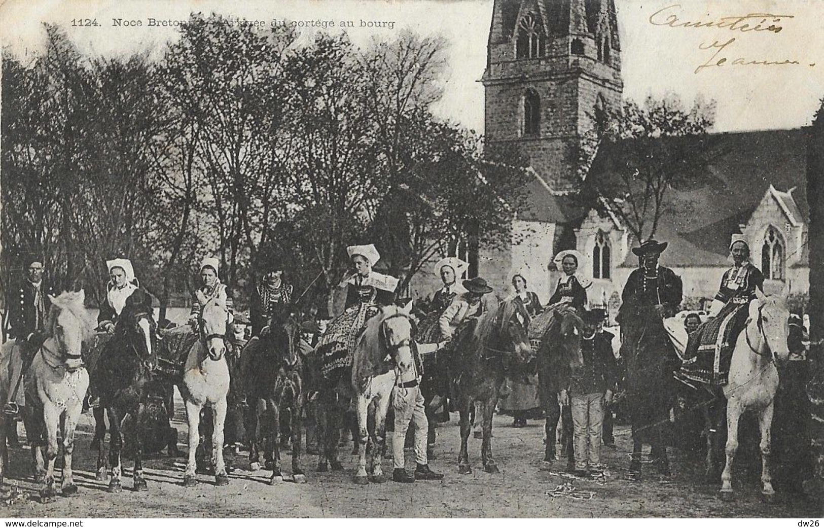 Noce Bretonne à Cheval - Arrivée Du Cortège Au Bourg - Carte Précurseur - Hochzeiten