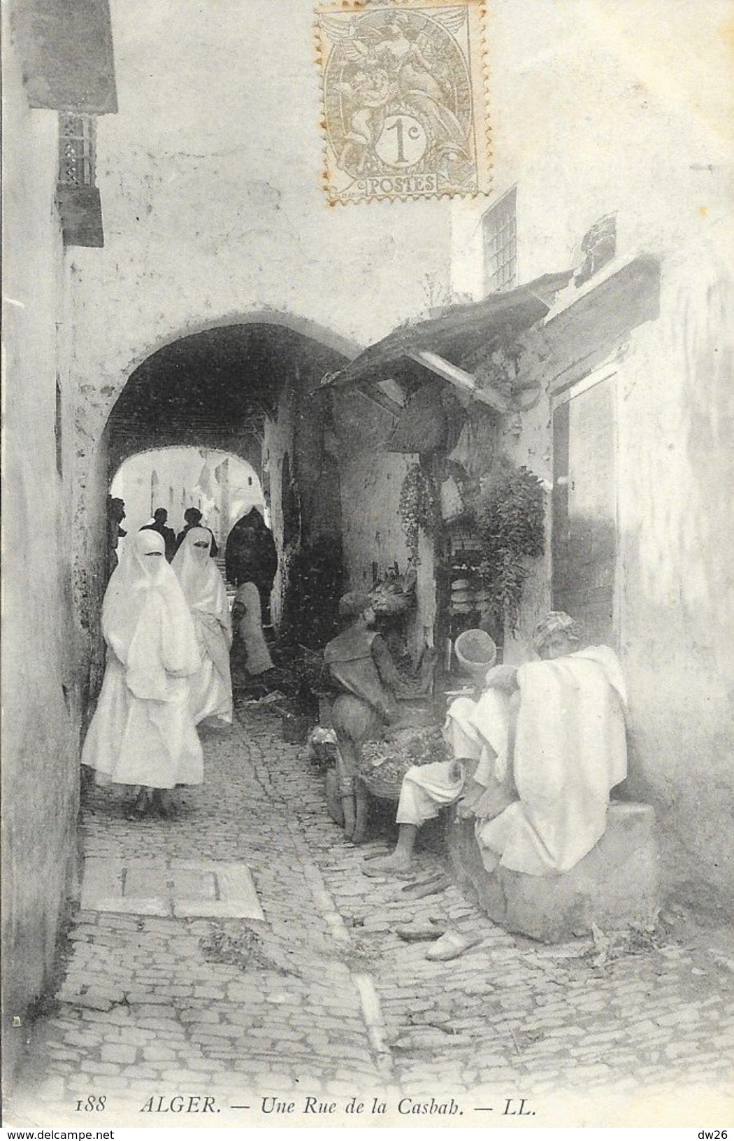 Alger - Une Rue Animée De La Casbah - Carte LL N° 188 - Algerien