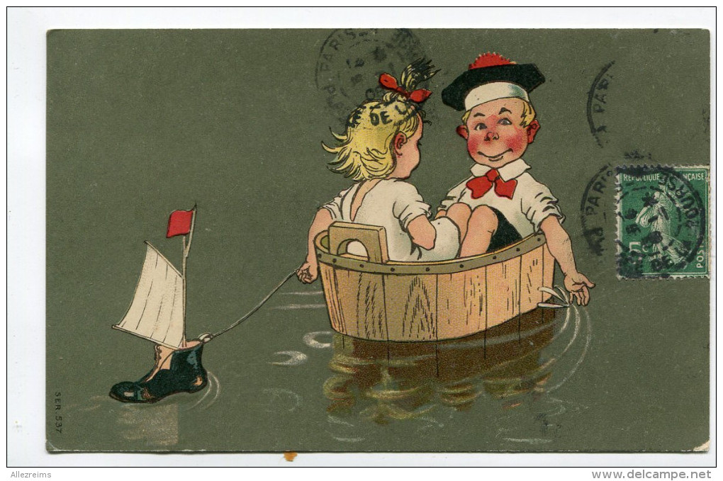 CPA Illustrateur  :  Humour Petit Marin Avec Petite Fille    A    VOIR  !!! - 1900-1949