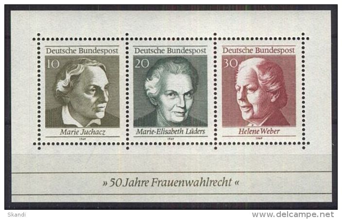 DEUTSCHLAND 1969 Mi-Nr. Block 5 ** MNH - 1959-1980