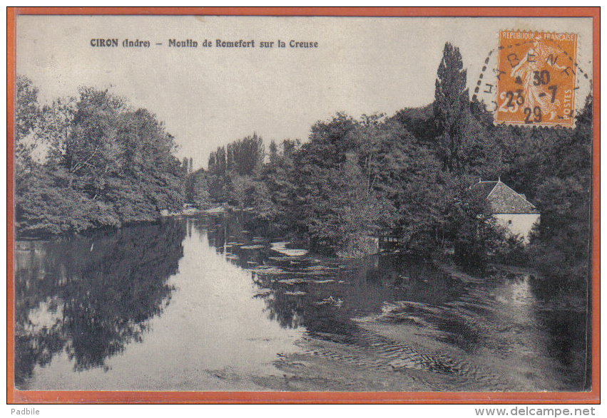 Carte Postale 36. Ciron Moulin De Romefort Sur La Creuse Trés Beau Plan - Autres & Non Classés