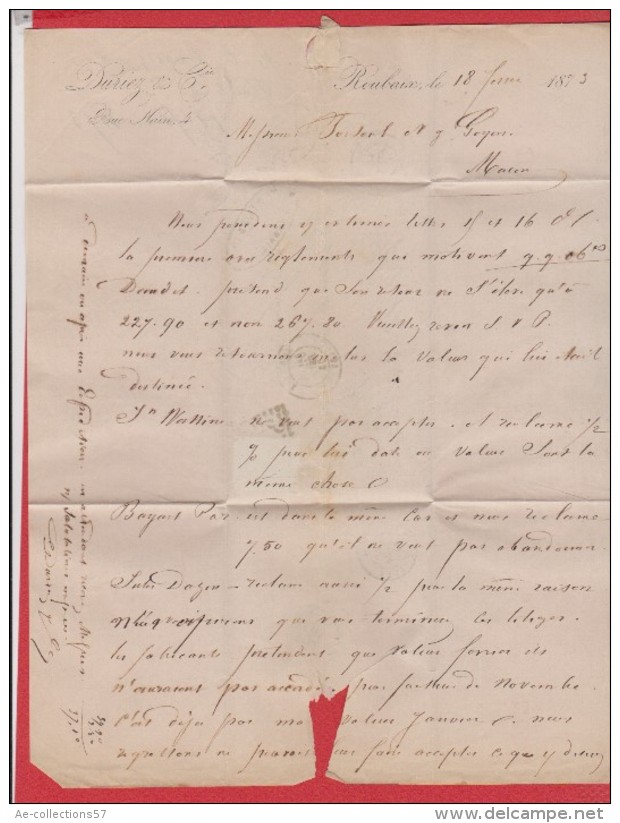 Lettre / De Roubaix / Pour Mâcon  / 18 Février 1873 - 1849-1876: Période Classique