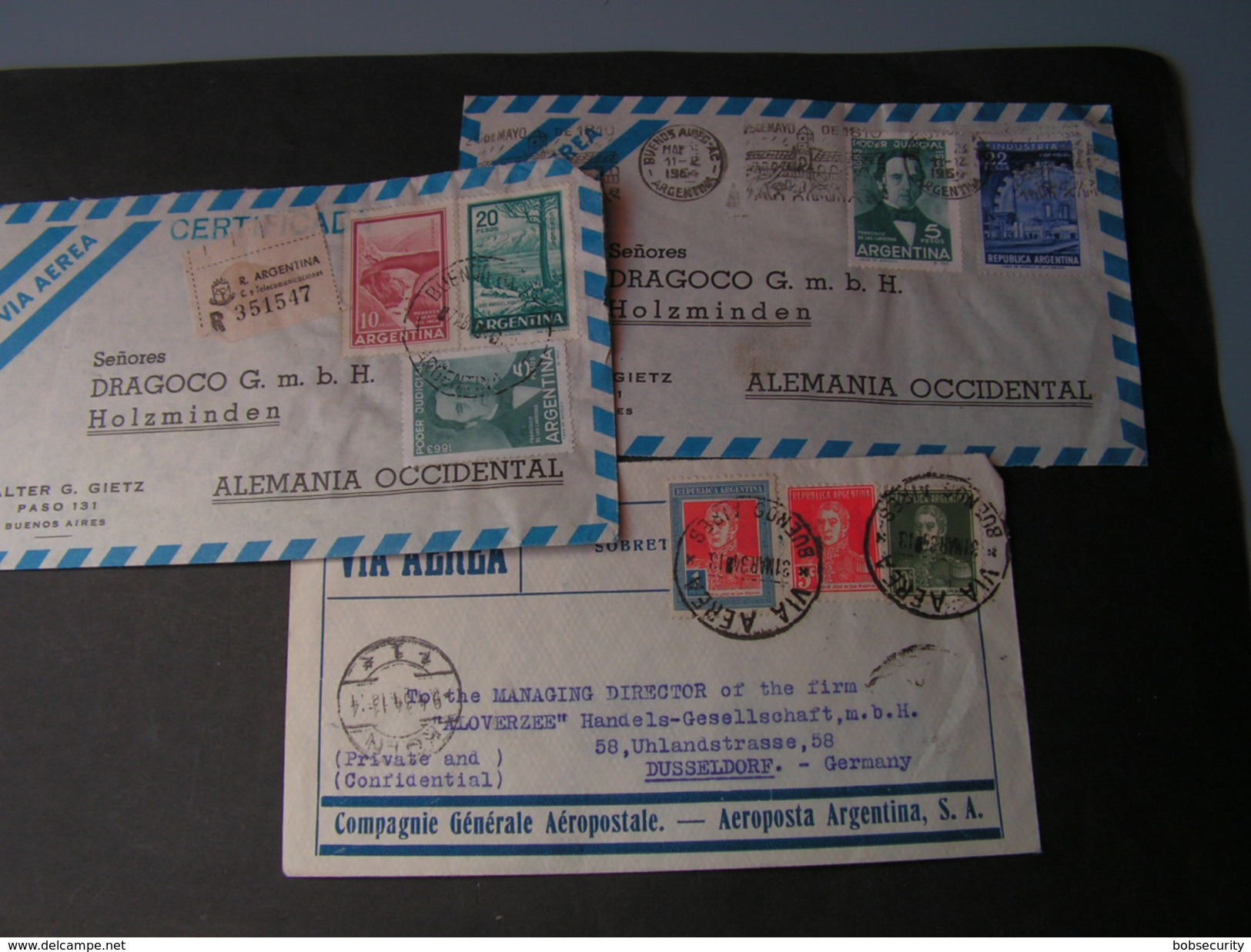 Argentina Lot 3 Air Mail Covers , 1934 -1954 - Briefe U. Dokumente