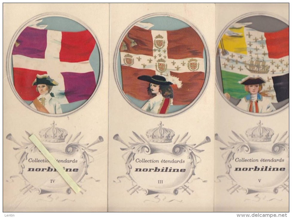 Publicité Pharmaceutique Labo Fournier - Image 3 Dimensions Gaufrage - 8 Etendards Militaires Regiments XVIIè, XVIIIè - Otros & Sin Clasificación