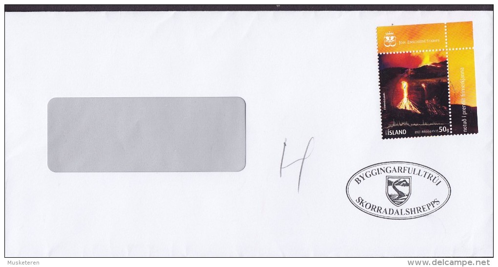 Iceland BYGGINGGARFULLTRUI SKORRADALSHREPPS 2010 Cover Brief Fimmvörduals Stamp W. Margin Corner - Cartas & Documentos