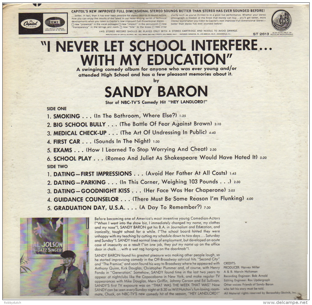 * LP *  SANDY BARON - I NEVER LET SCHOOL INTERFERE...WITH MY EDUCATION (USA 1966) - Humor, Cabaret