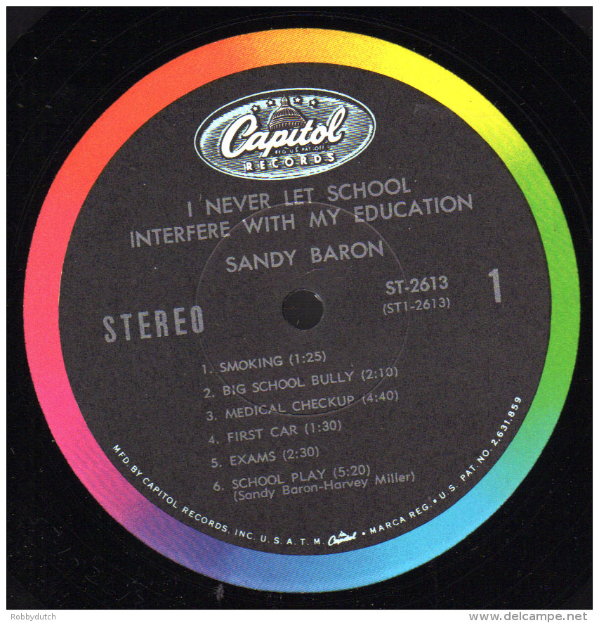 * LP *  SANDY BARON - I NEVER LET SCHOOL INTERFERE...WITH MY EDUCATION (USA 1966) - Cómica