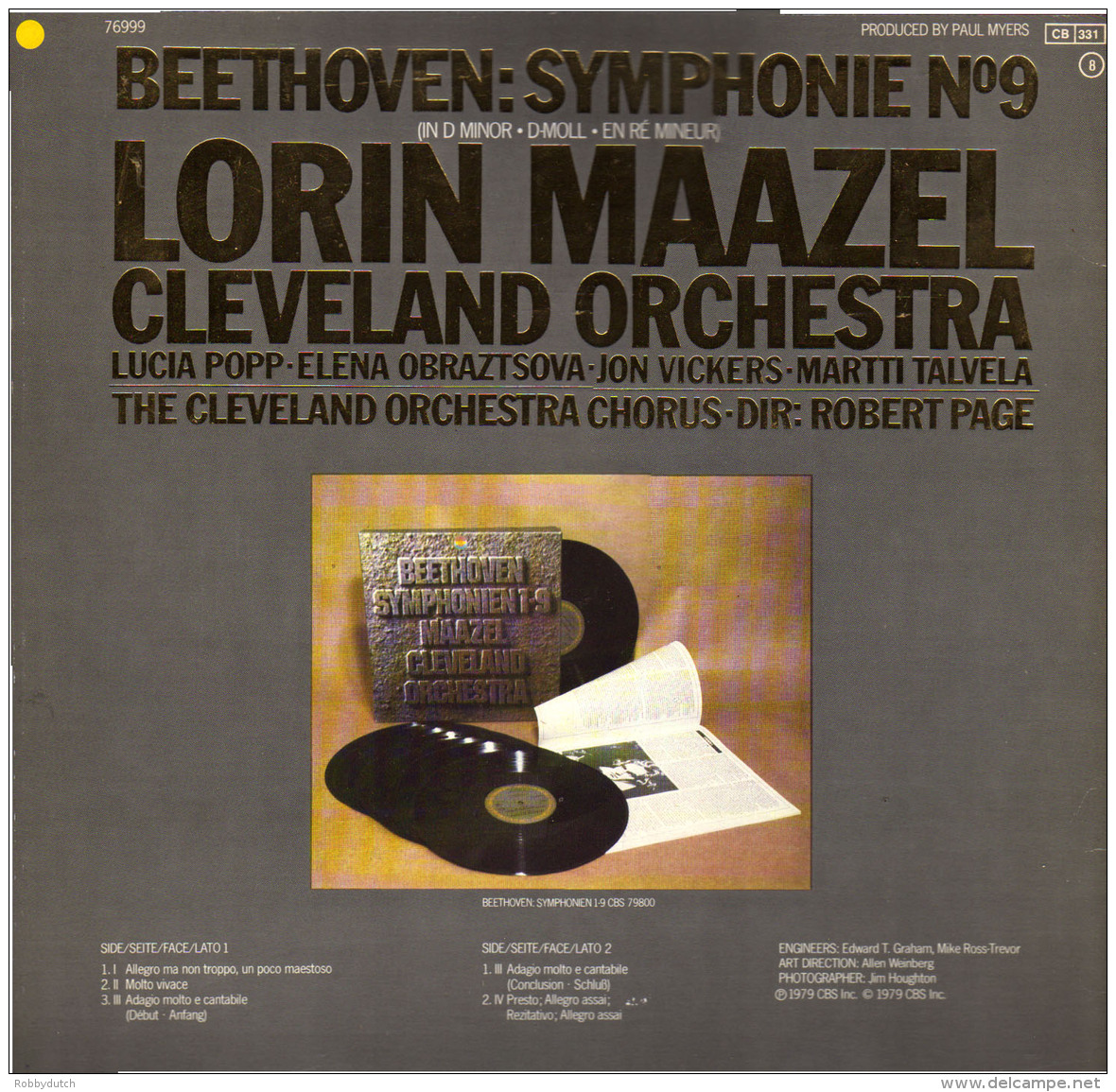 * LP *  BEETHOVEN: SYMPHONIE No.9 - LORIN MAAZEL - CLEVELAND ORCHESTRA (Germany 1979 EX-!!!) - Klassiekers