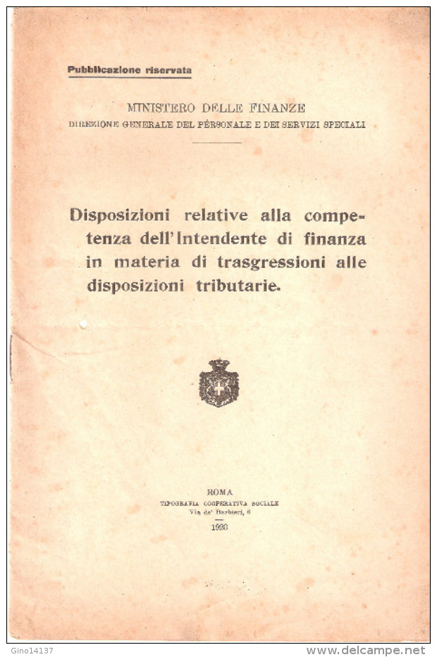 Fascicolo DISPOSIZIONE COMPETENZA FINANZA TRIBUTARIA - Coop. Sociale Roma 1923 - Recht Und Wirtschaft