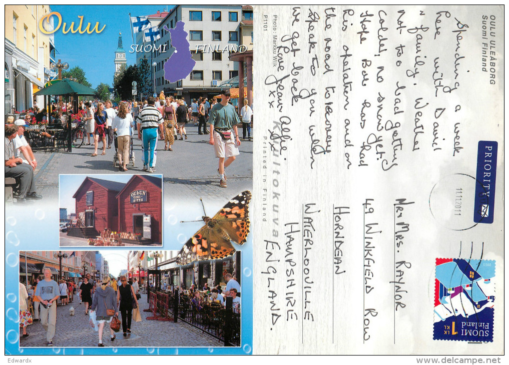 Oulu, Finland Postcard Posted 2011 Stamp - Finlandia