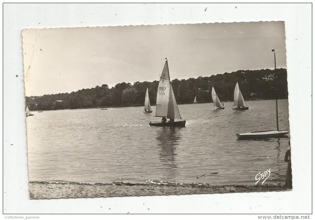 Cp , 40 , CAPBRETON , Voiliers , Sports , Régates Au BOURET , Bateaux , Voyagée 1956 , Ed : Artaud , VOILE - Sailing